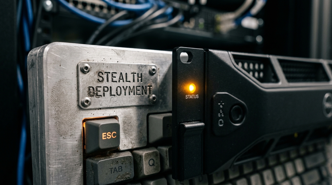 Macro photography of server hardware representing a stealth deployment of a mystery AI model.