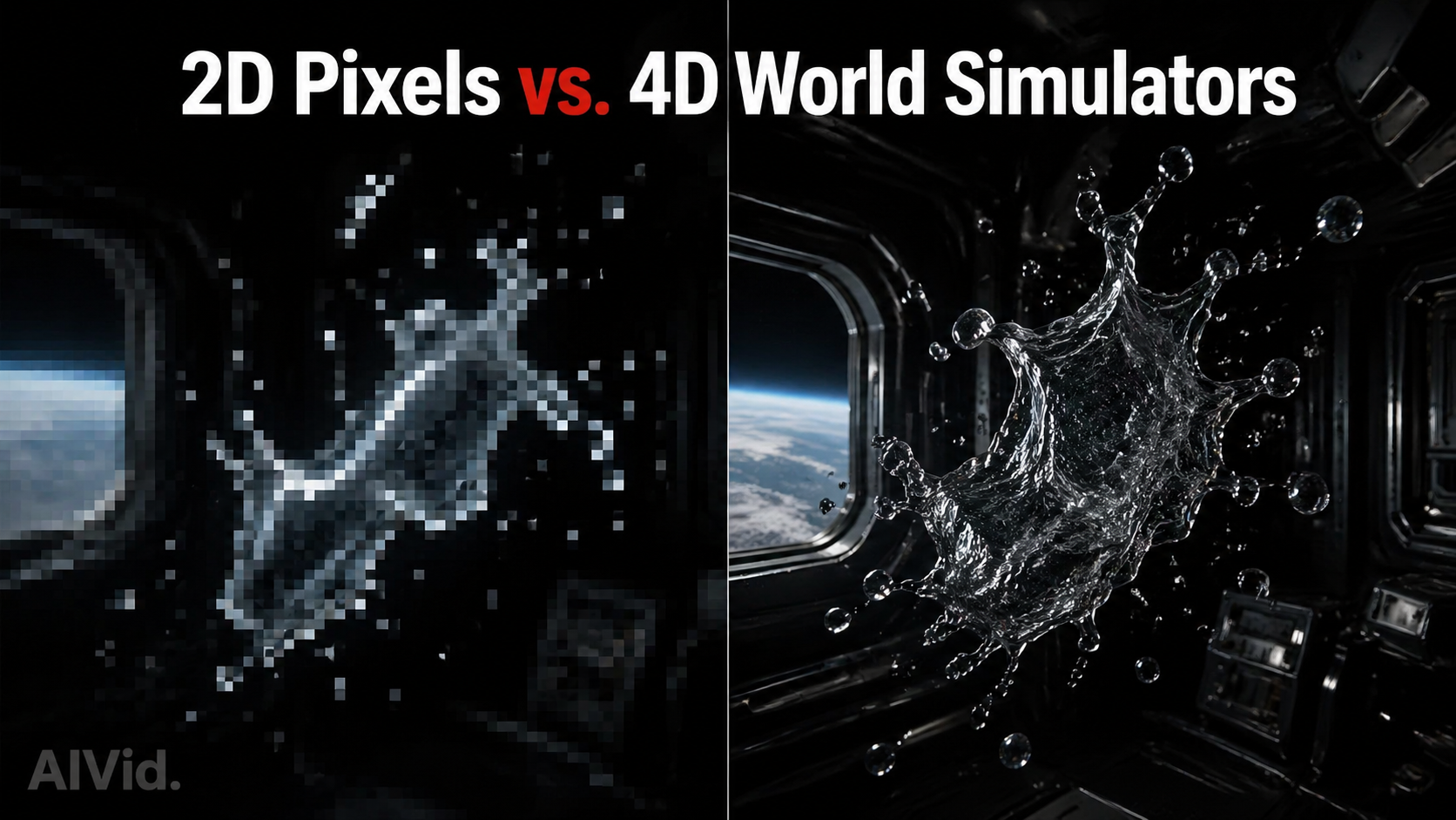 Alt Text: A split-screen comparison showing the evolution from blurry 2024 AI morphing to flawless physics-compliant AI video 2026 world simulators. | Caption: World simulators solve object permanence by generating native 3D physical models. | Long Description: A before-and-after technical analysis illustrating how spatio-temporal transformers eliminate the limb morphing issues common in older generation tools. | Rationale: Serves as a crucial cognitive reset, visualizing the exact difference be