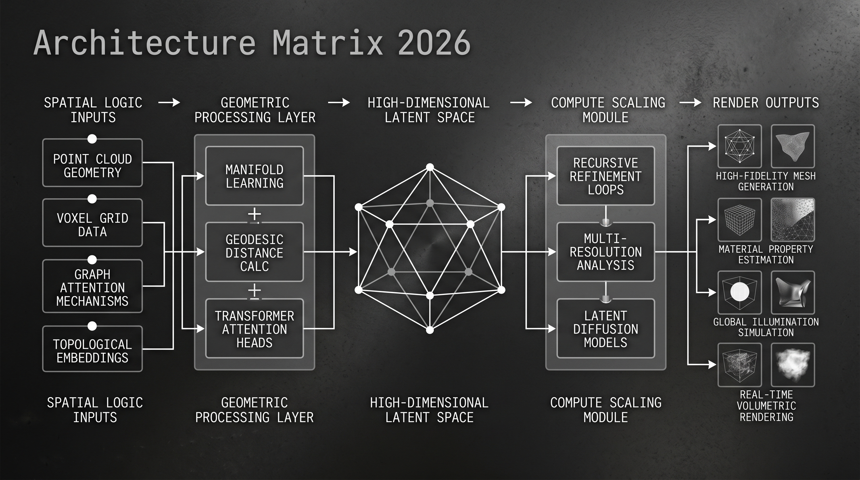 Technical workflow diagram showing the 2026 AI video architecture matrix and compute scaling