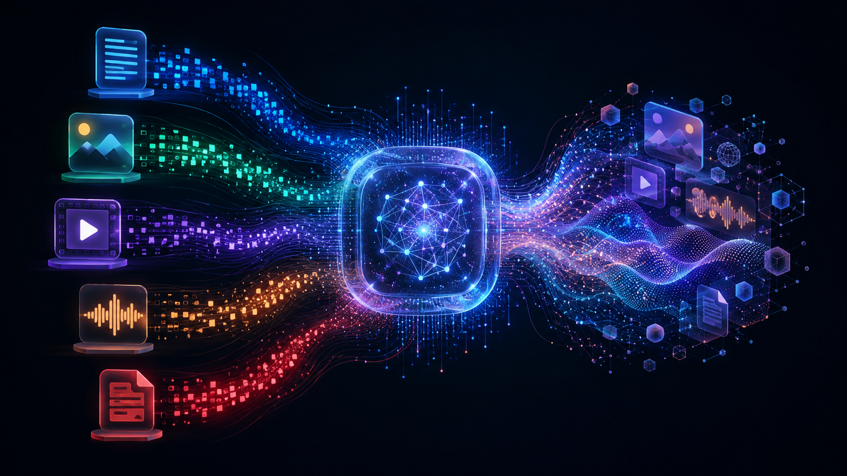 Abstract representation of Gemini 3.5 Flash multimodal input support