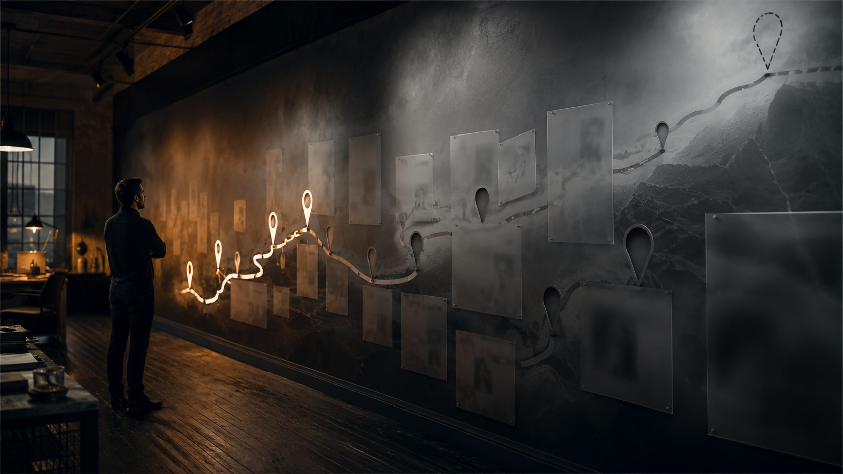 Foggy unfinished roadmap wall representing Gemini 3.5 Pro expectations still unconfirmed