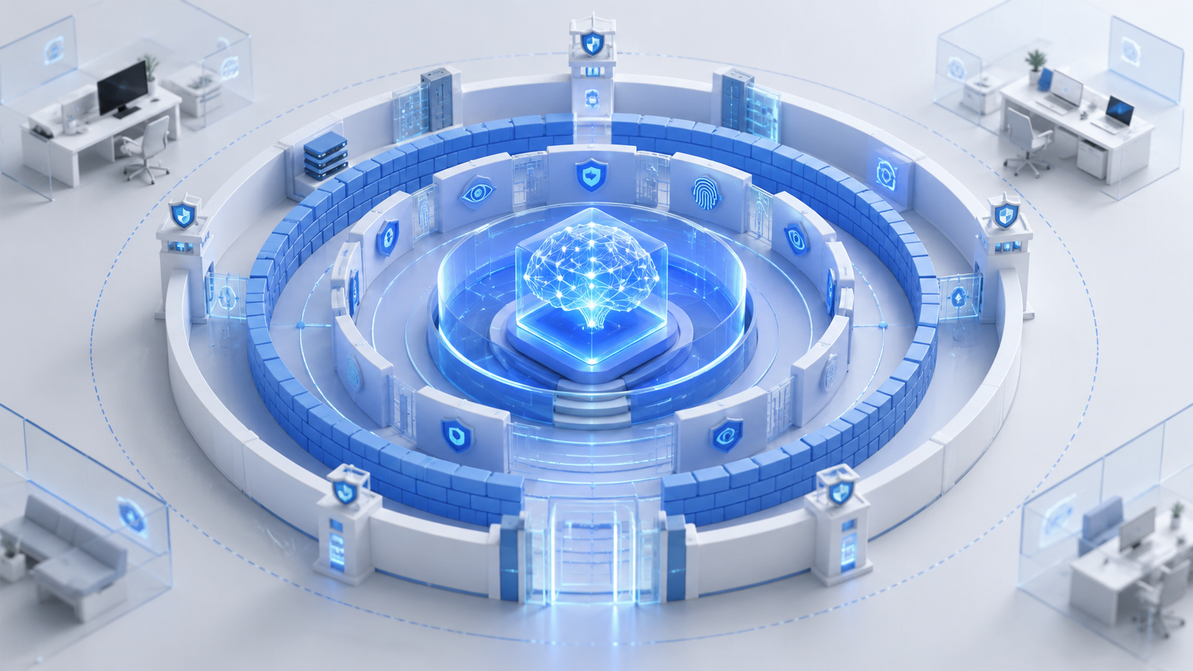 Visual of AI model safety safeguard layers
