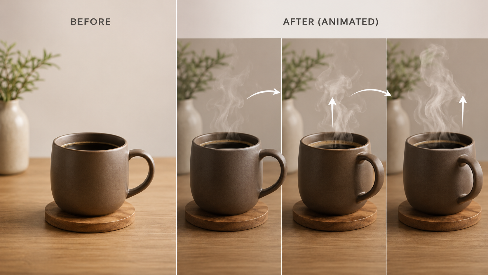 Still image unlocking into motion for image-to-video prompts and motion-first control