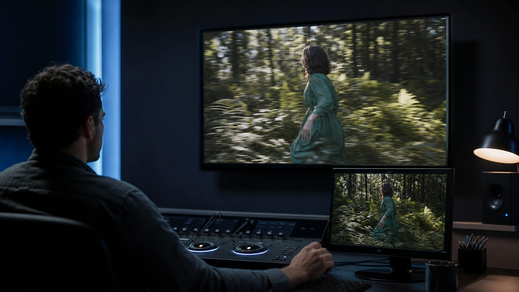 Playback inspection concept showing texture shimmer signs when you upscale AI video without flicker