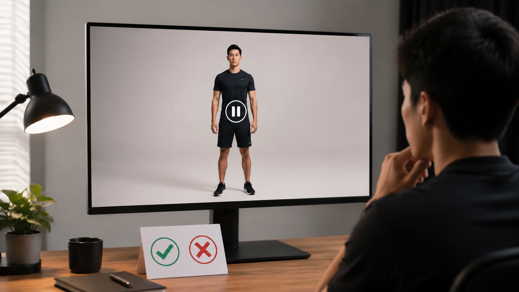 Binary pass-fail checklist gate for a clean motion reference video before transfer