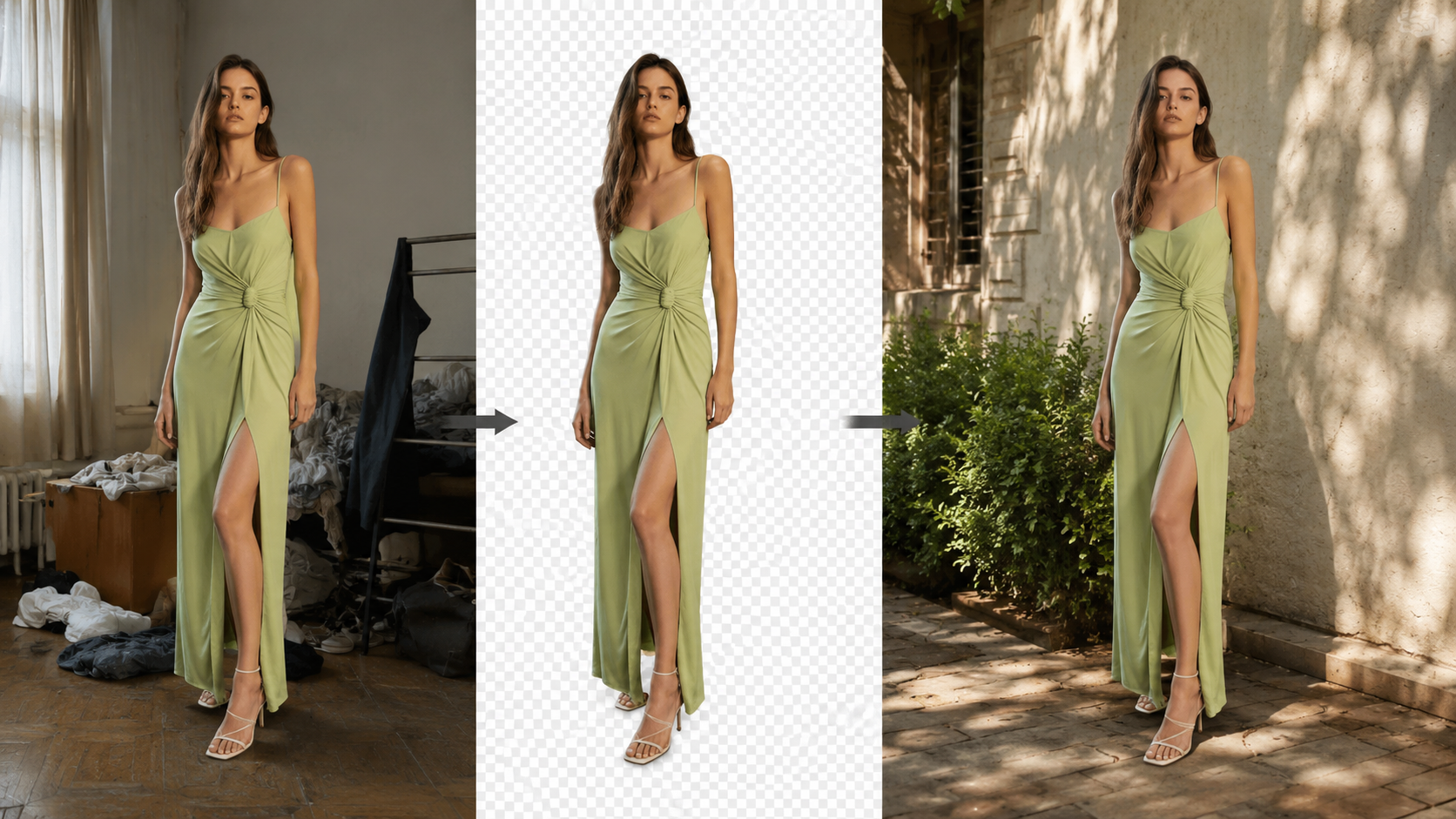 Isolate then reintegrate subject edges during AI image relighting workflow