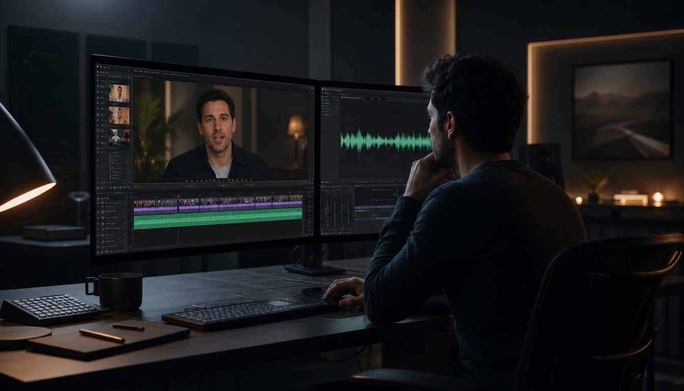 Controlled AI lip sync workflow run after prep with video and audio ready