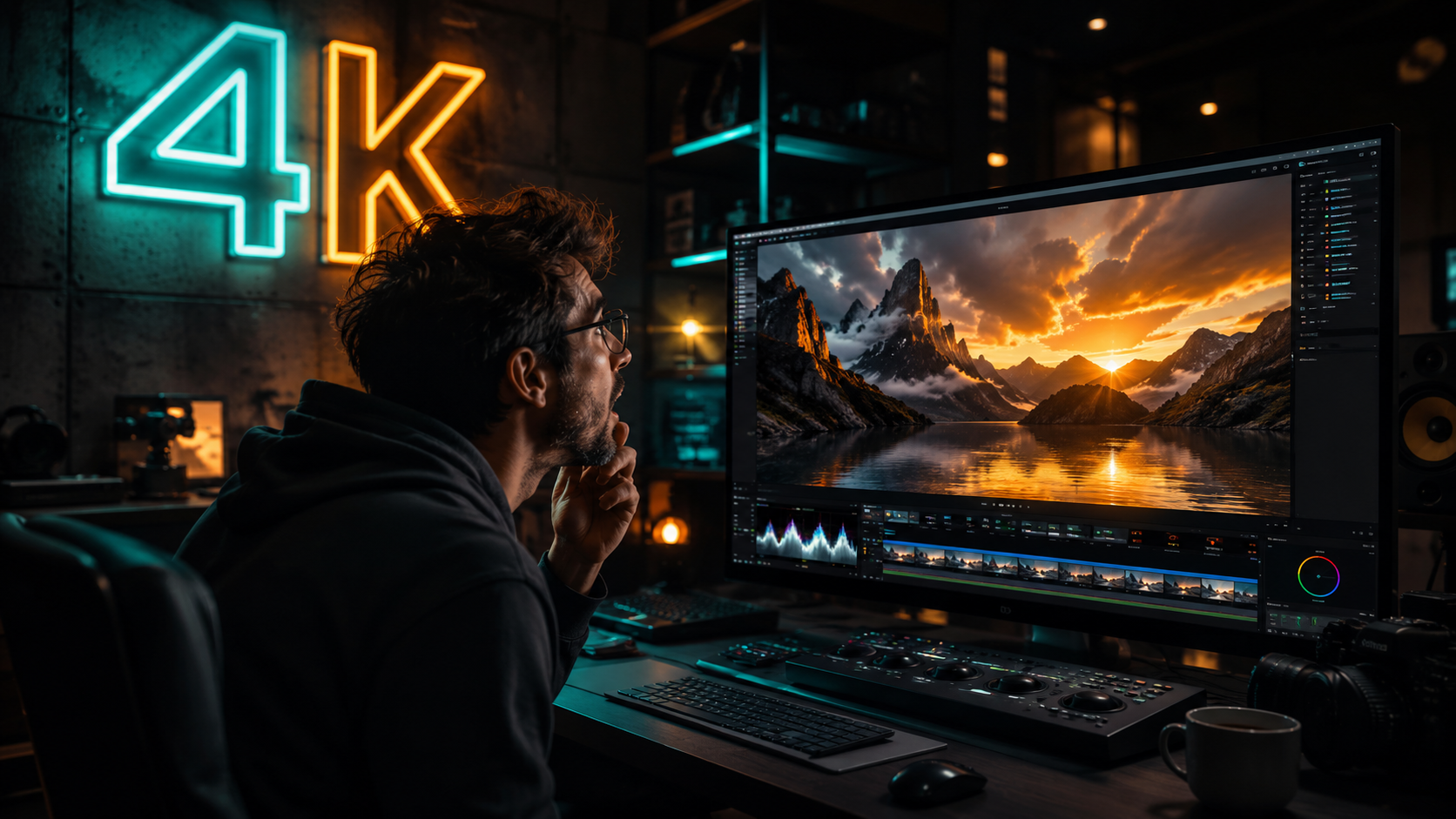 Creator examining resolution and stability in AI generated video