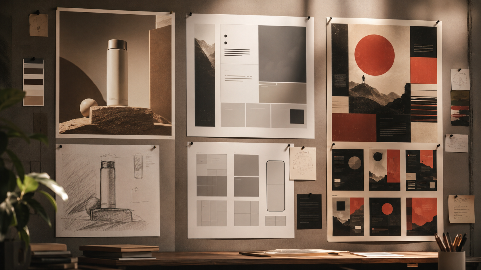 Art direction, UI, and poster comps where Sketch Editing protects approved structure during polish