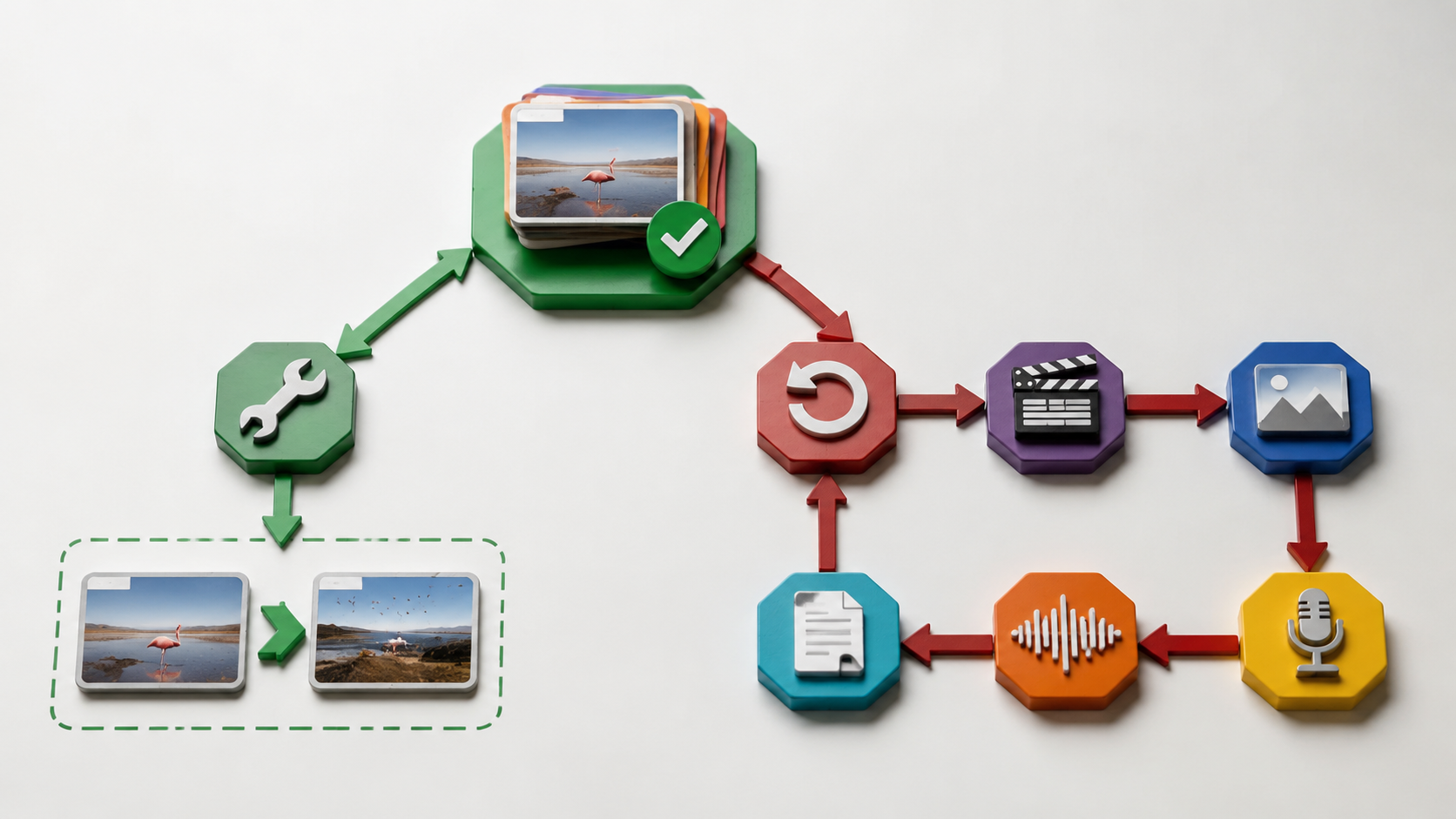 Local fix versus full rollback decision fork for revision control in an AI creative workflow