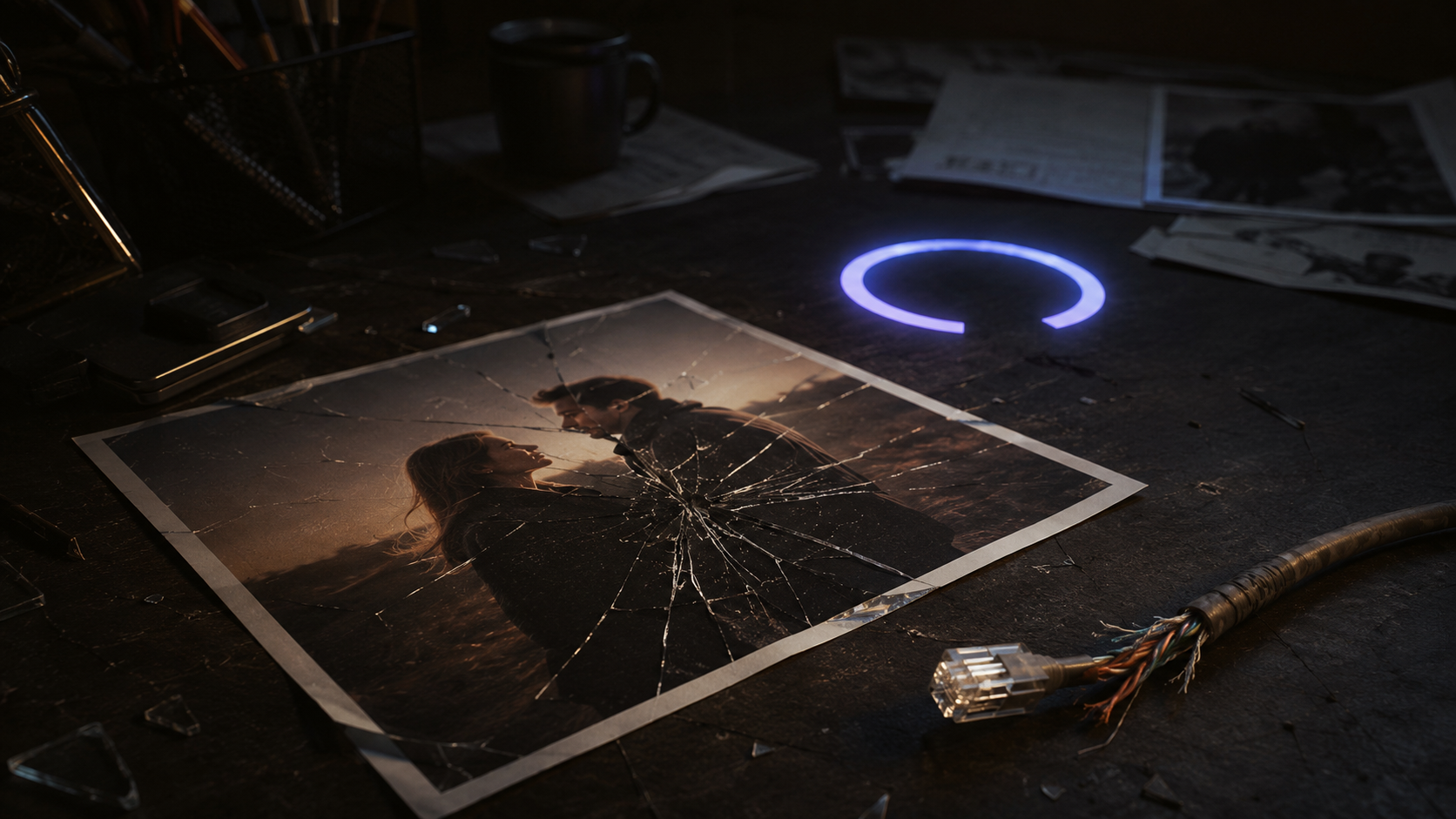 Damaged source still and unstable connection metaphor for when AI video generation failed on inputs