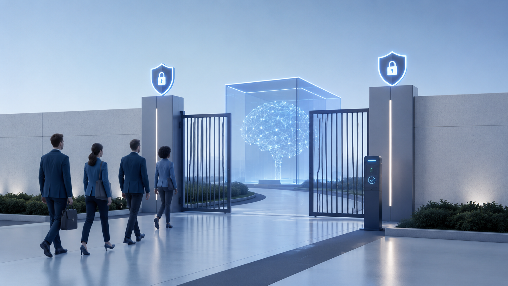 Conceptual illustration of restricted preview access for AI models