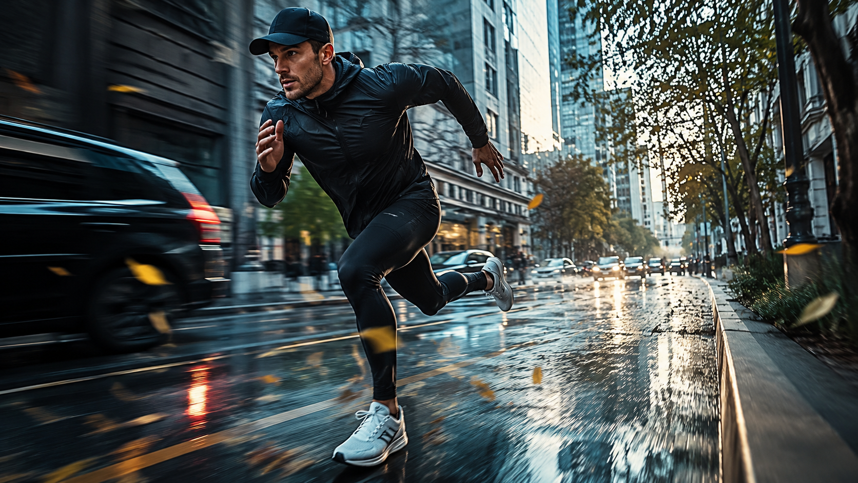 Runner sprinting with clear kinetic energy for an AI video motion prompt