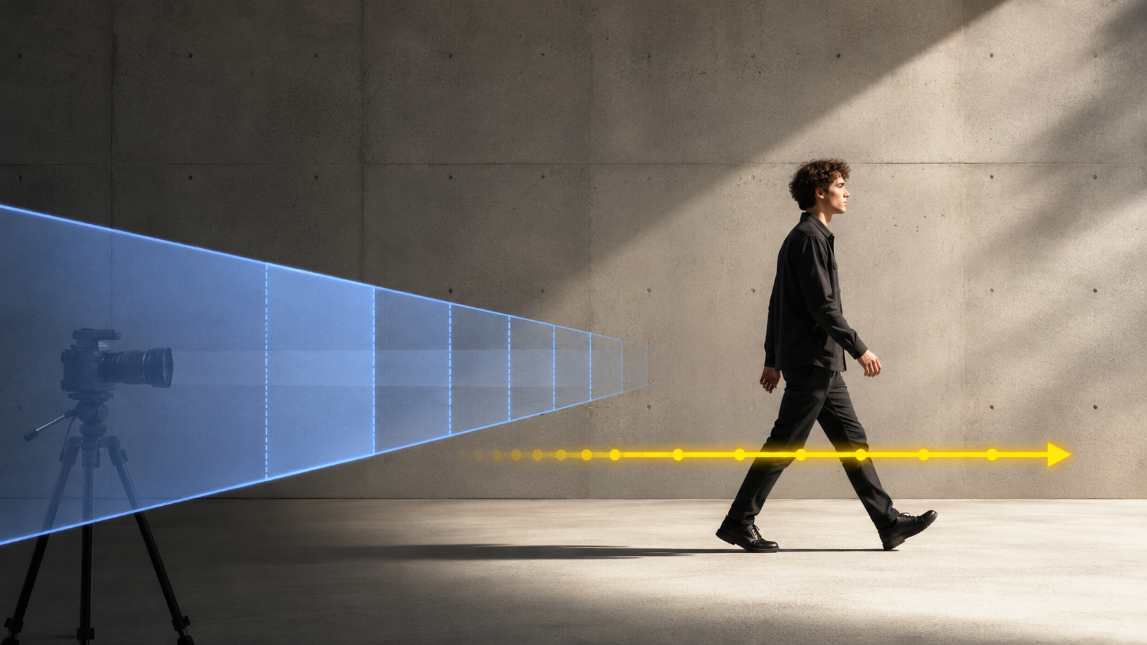 Controlled motion prompt concept separating camera path from subject action