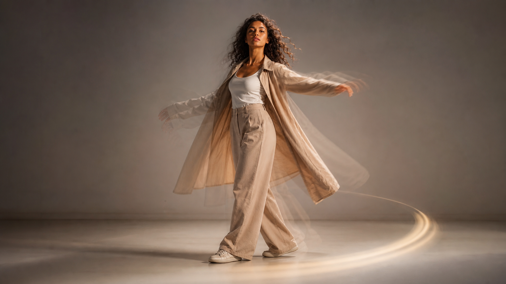 Image-to-video workflow concept: a still character frame gaining invented camera motion and subtle subject life