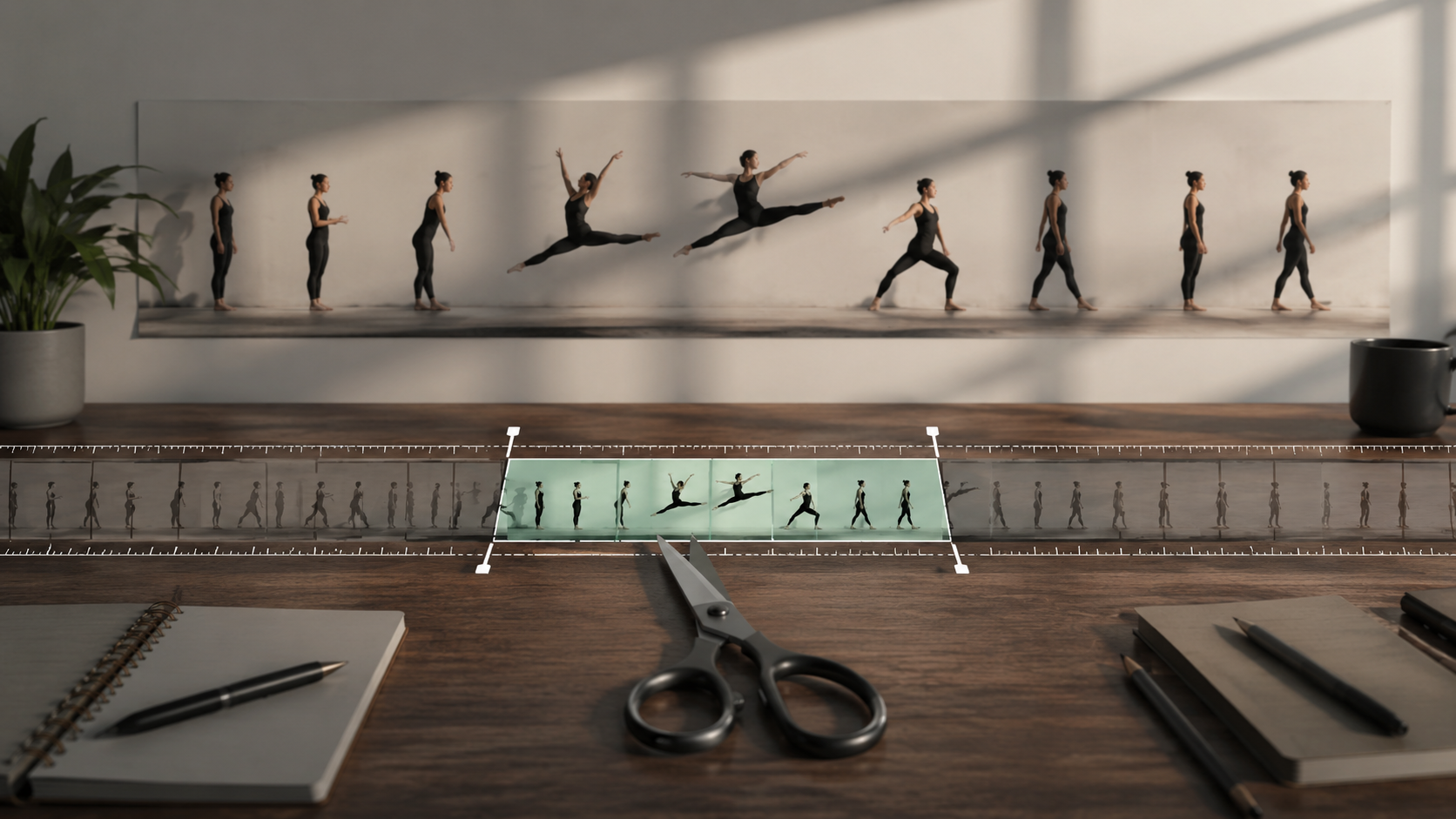 Timeline trim isolating the cleanest motion reference video action window