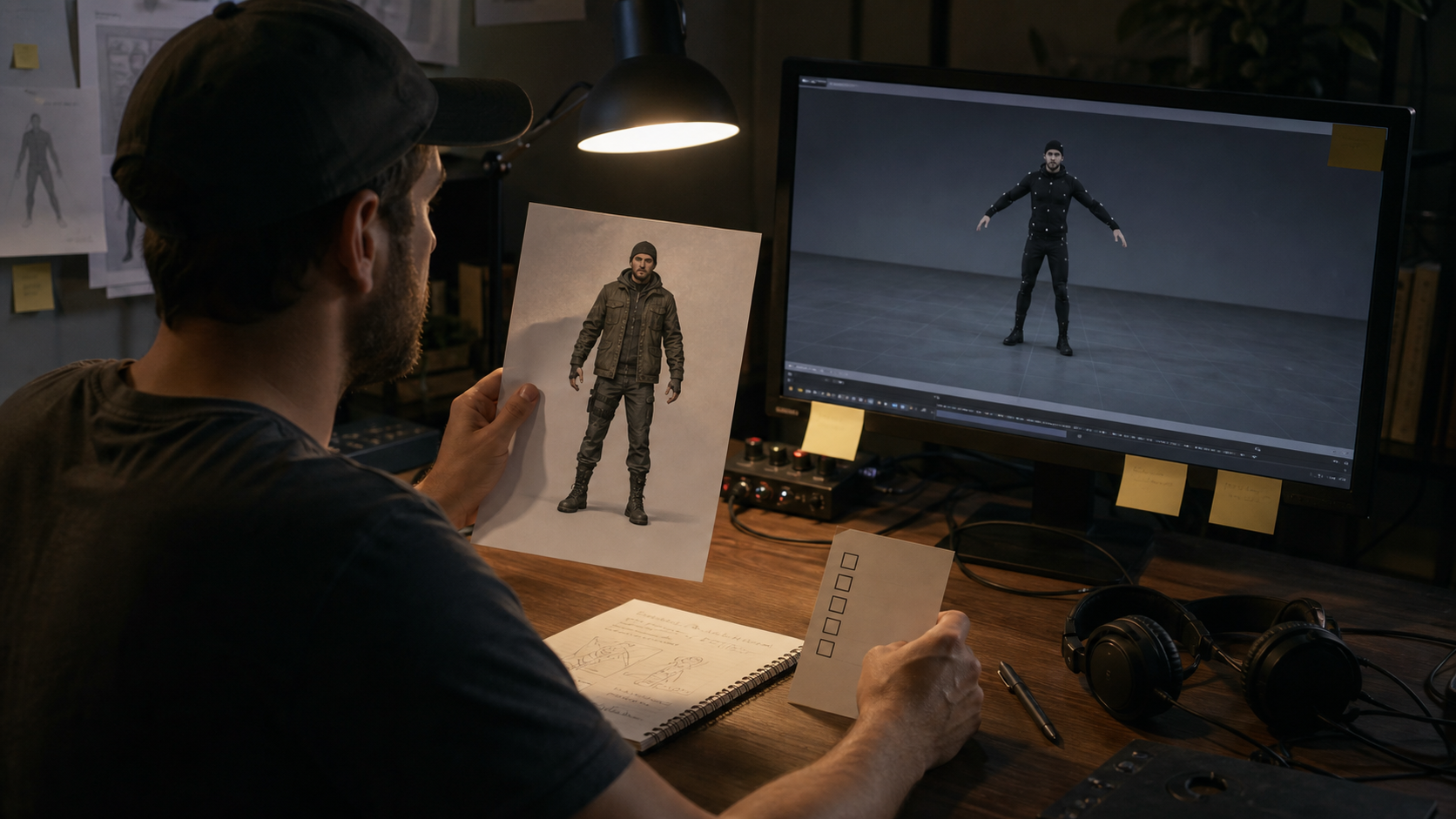 Pre-generation checklist moment used to fix cropped limbs in AI video before render