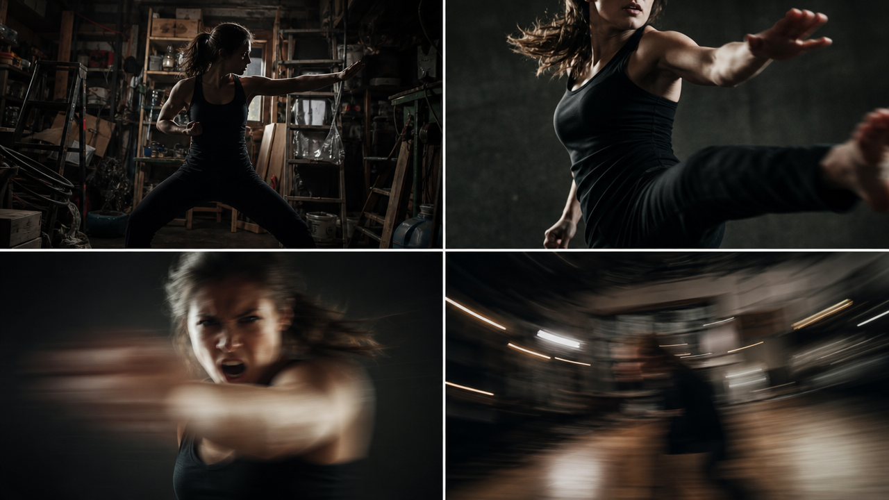 Failure modes of busy backgrounds, cropped limbs, blur, and whip pans in AI character animation