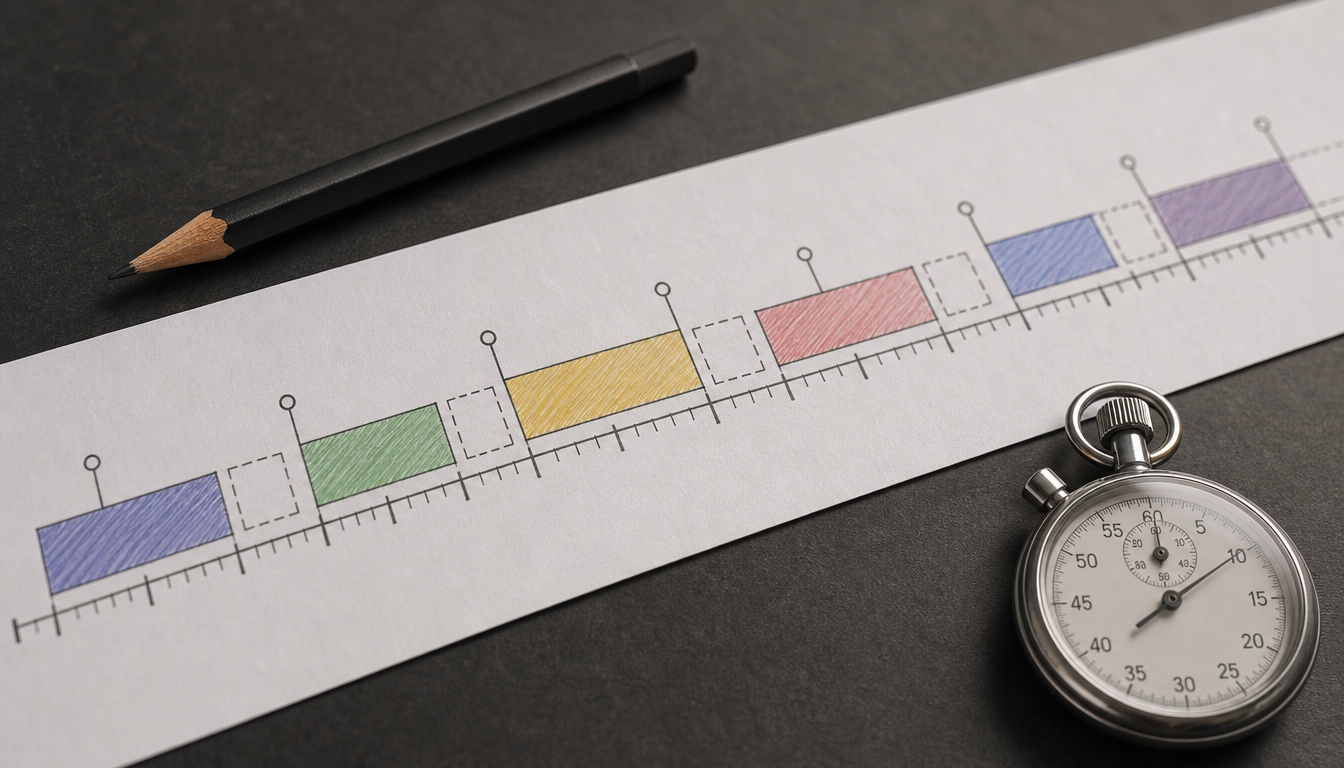Timed beat map converting an approved script into scene durations