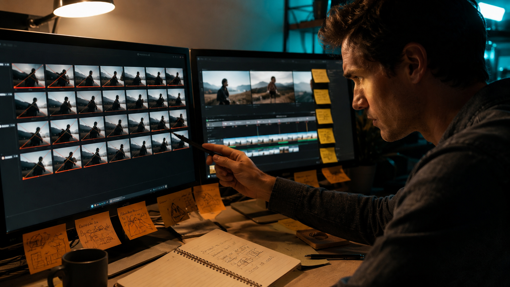 Editor rewriting AI drafts to keep human-in-the-loop content original and accurate