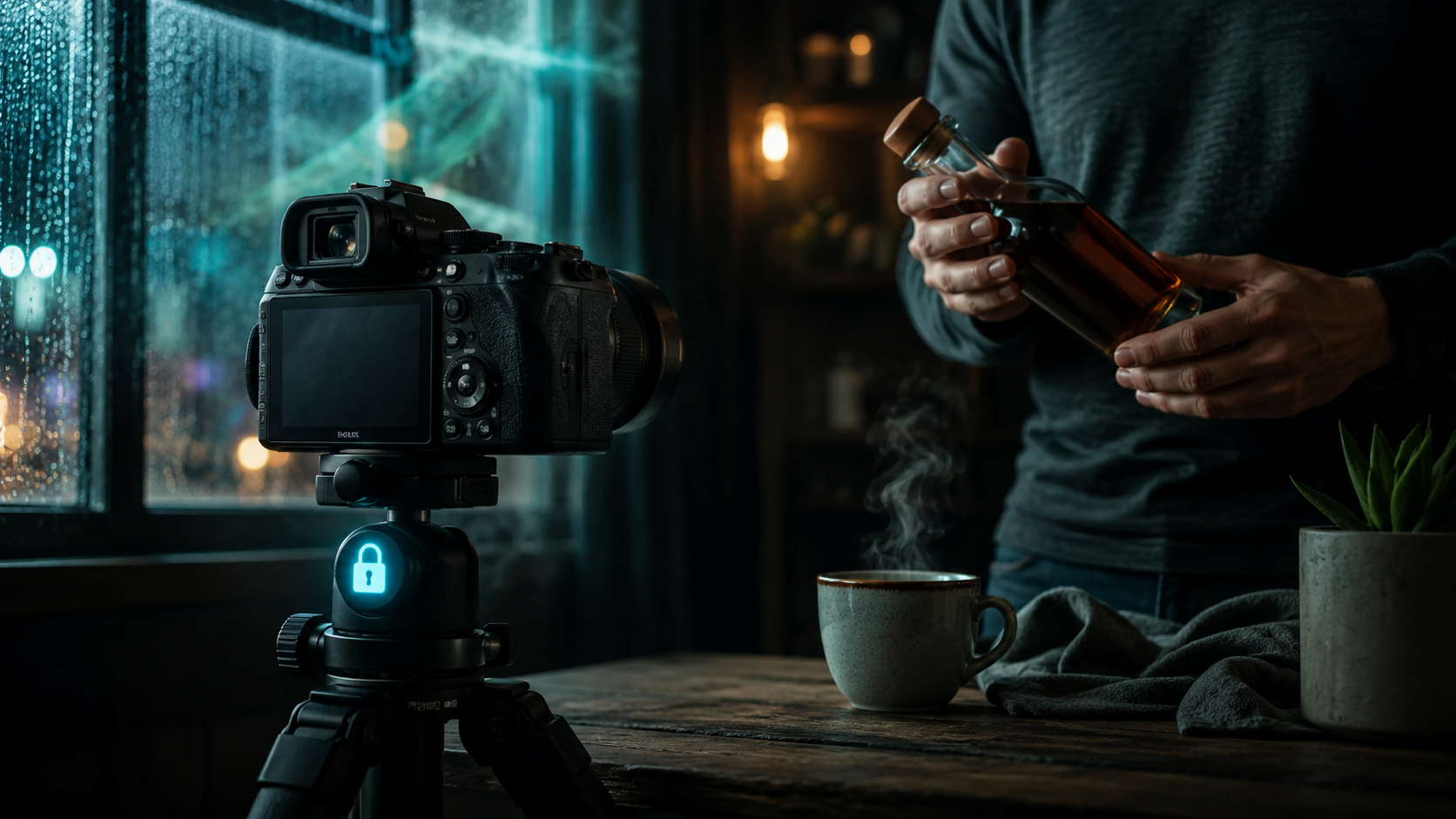 Prompt structure concept for AI video static camera with motionless lens and subject motion