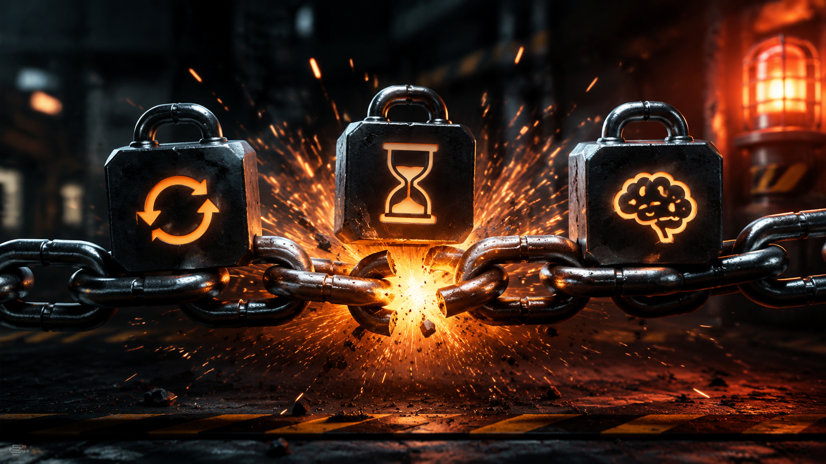 Broken efficiency chain showing when token savings fail to cut total Gemini 3.6 Flash spend