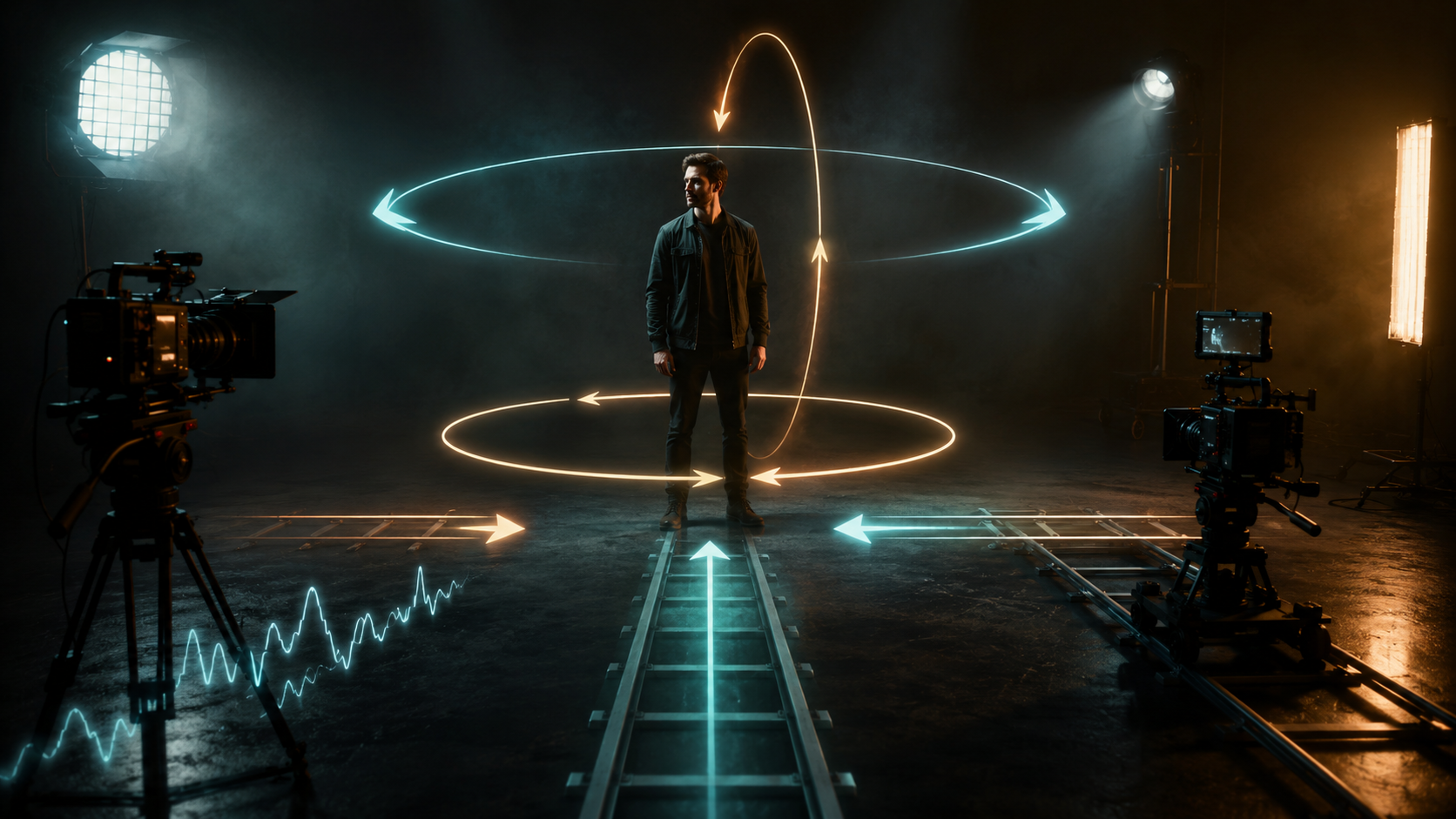 Cinematic camera moves matrix visual for AI video camera prompts and pan zoom paths