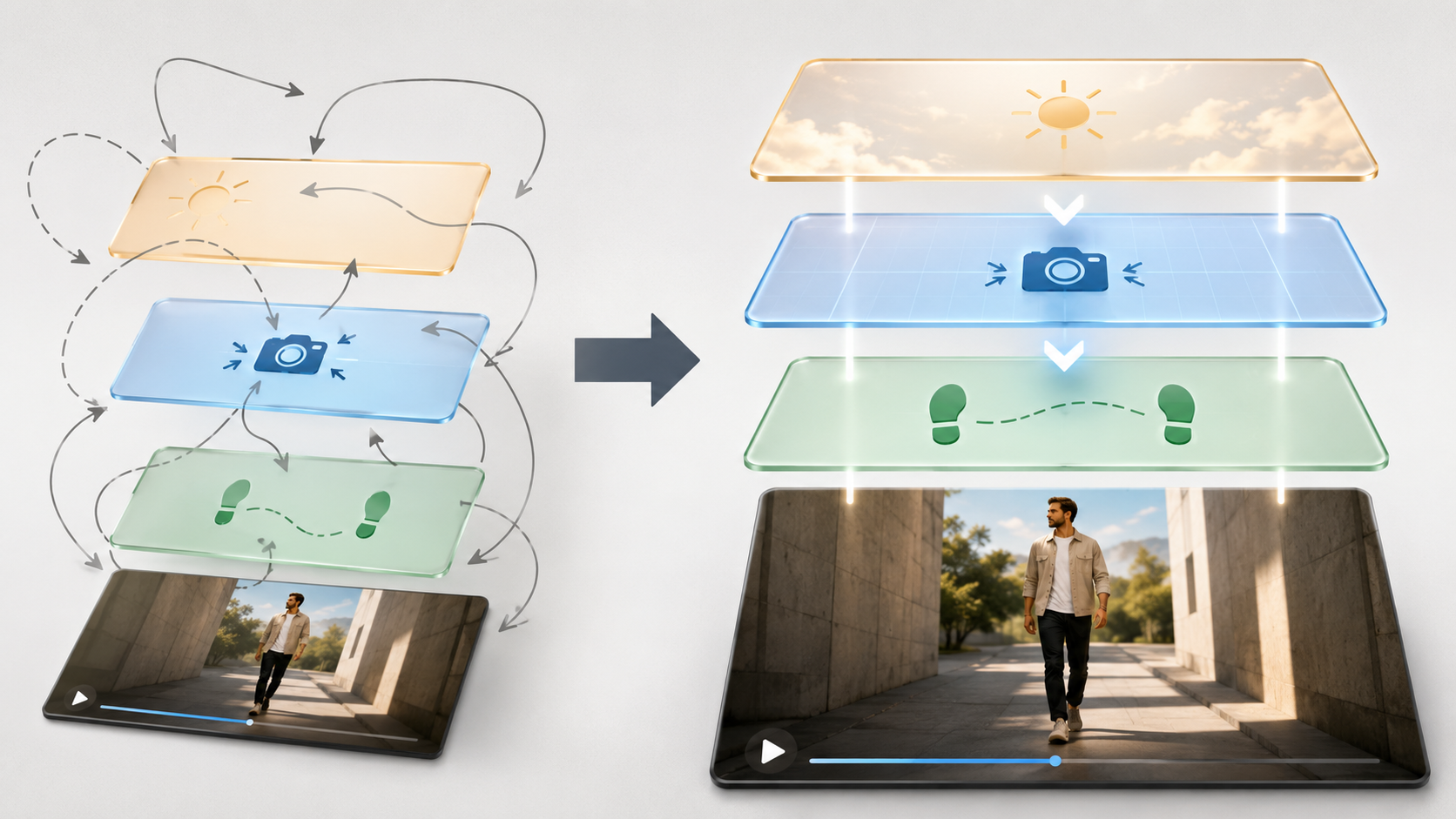 Prompt order visual to fix unnatural AI video motion by separating action and camera