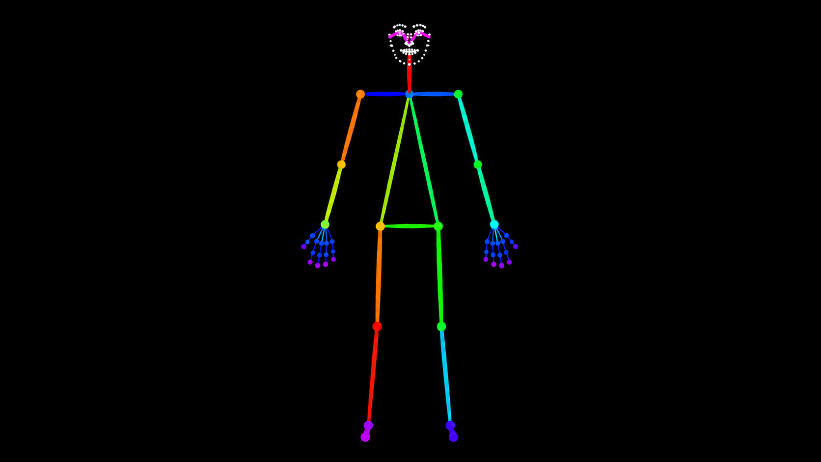 OpenPose AI image keypoint map marking major body joints