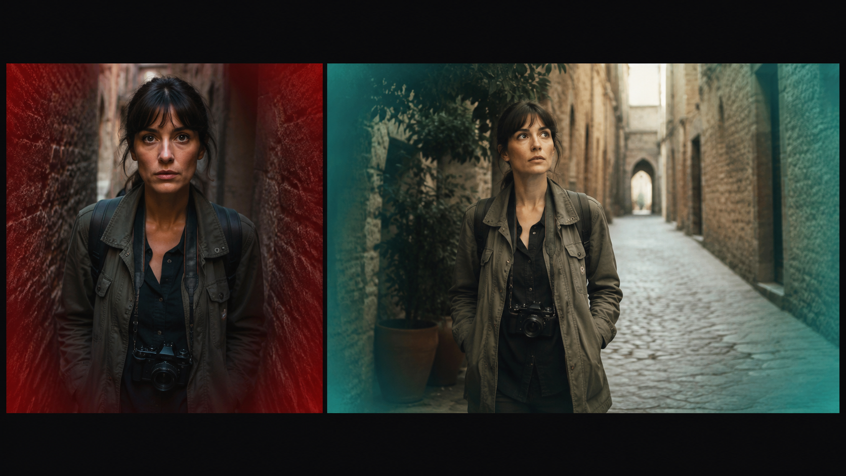 Framing comparison showing cramped crop versus open travel space for image-to-video
