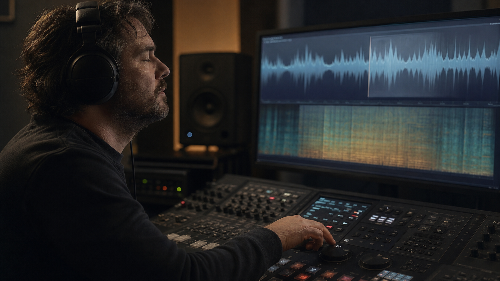 Editor running listening QA to catch choir pads in instrumental AI music