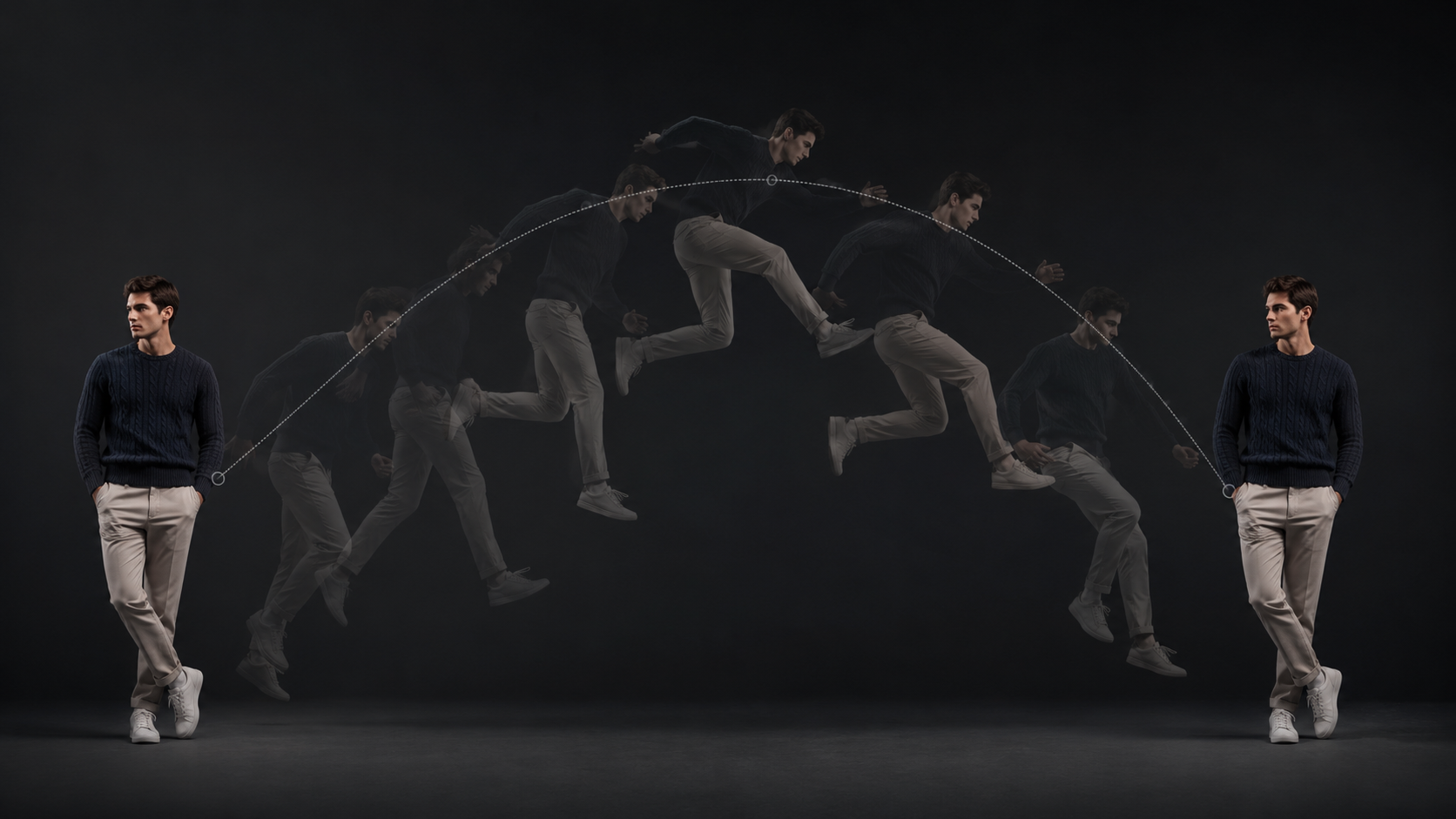 Matching start and end stills guiding first and last frame video for image-to-video loop