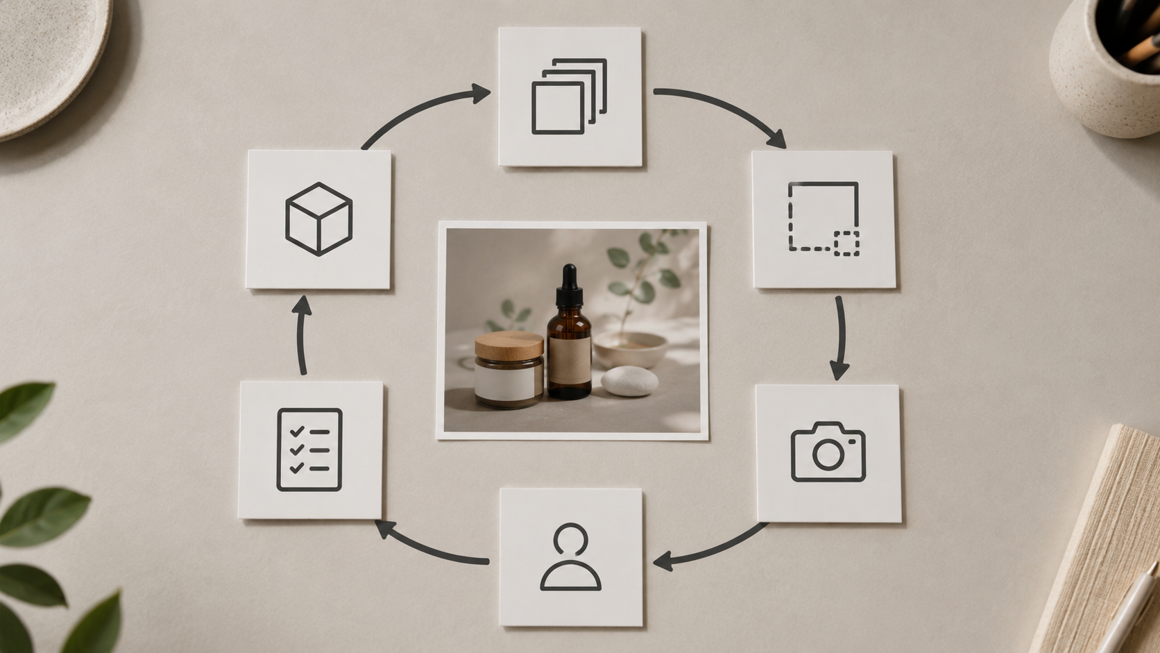 Iteration checklist loop protecting consistent AI image layout and prompt adherence before style polish.
