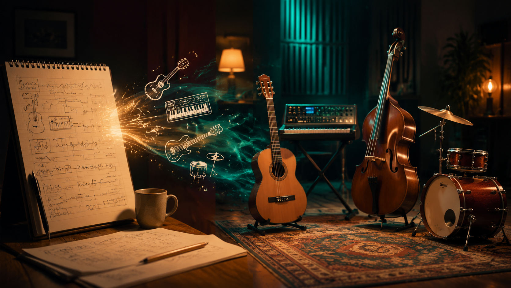 Producer-style instrumental music prompts filling mood and instruments for instrumental AI music