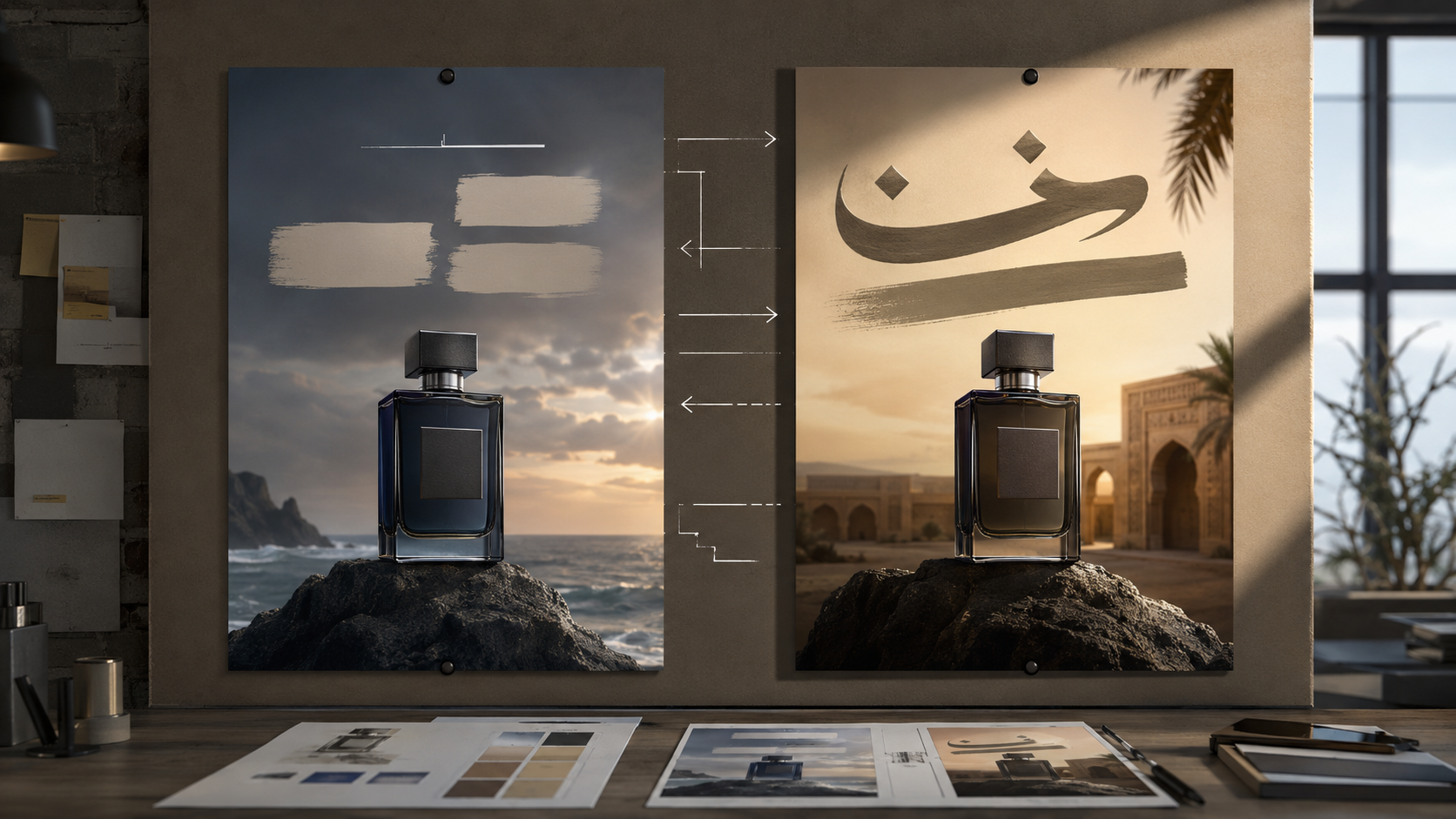 Seedream Arabic poster built from an LTR master under Localization RTL reflow stress