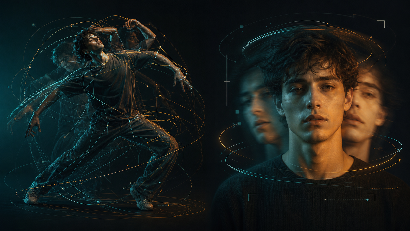 Limitation scene showing body adaptation stress in AI motion transfer and motion drift in image-to-video workflow