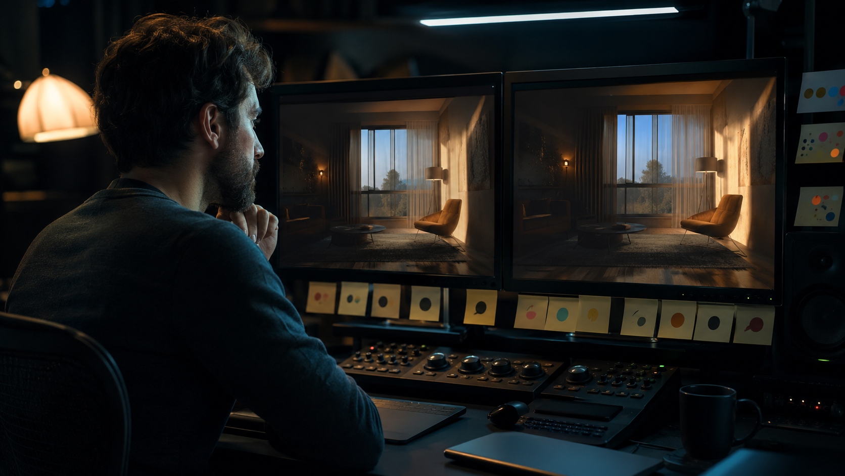 Editor comparing early and late frames to diagnose AI video background flicker modes
