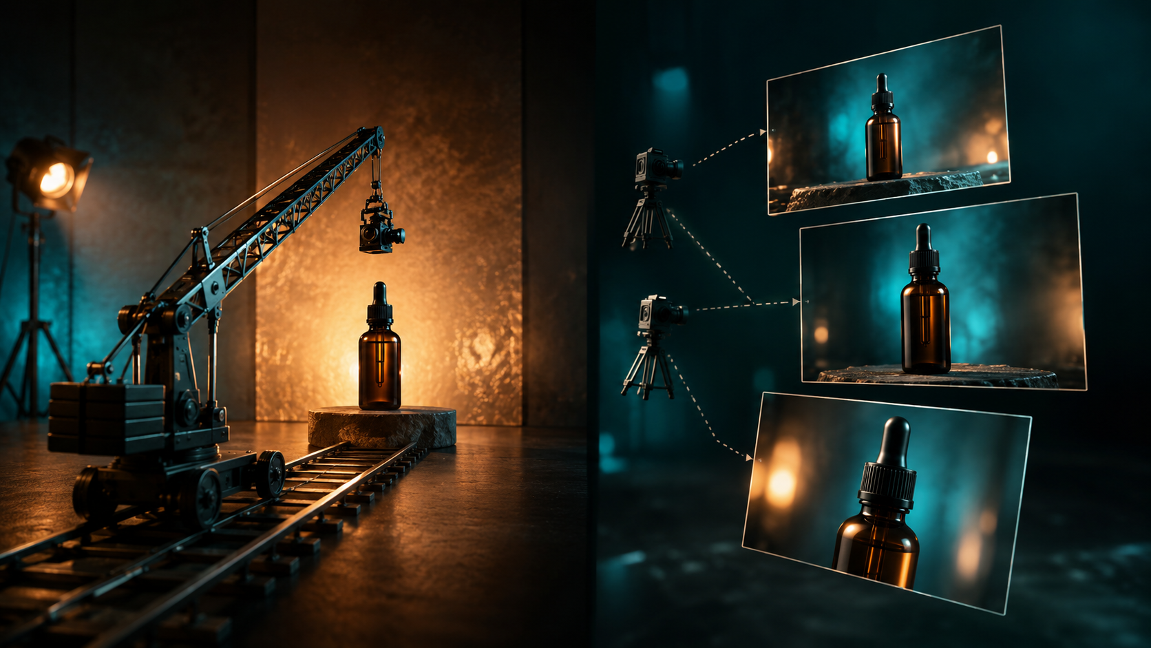 Named crane and multi-angle storyboard metaphor for Kling 3.0 vs PixVerse v6 camera control.