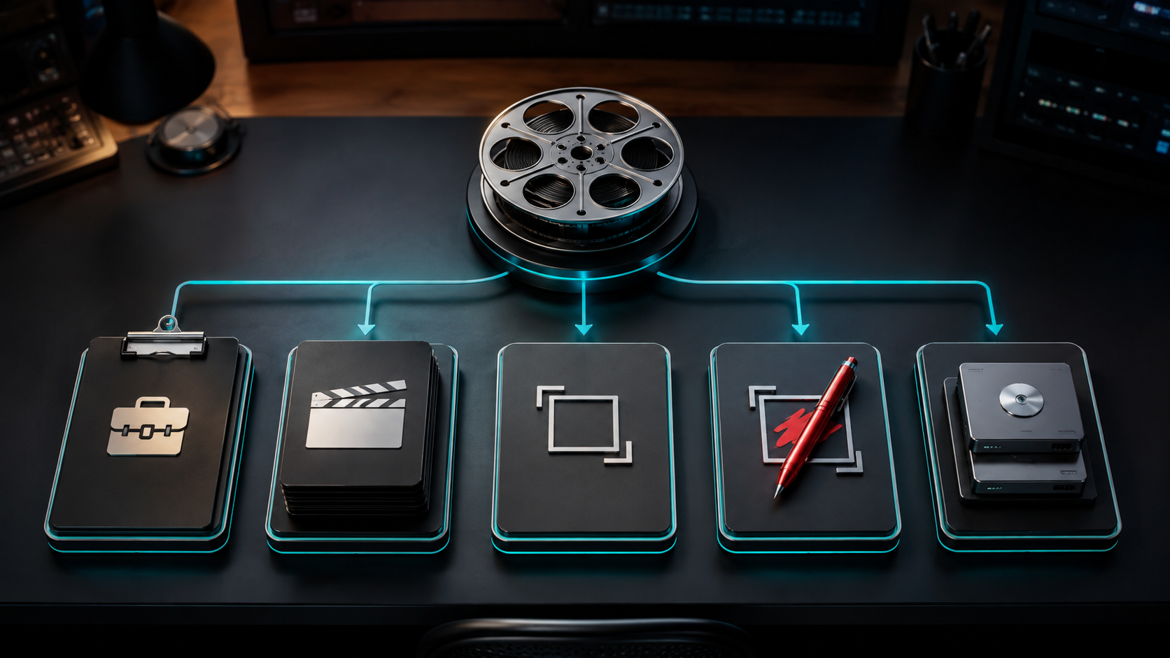 Five-step AI content creation workflow from one asset to five posts
