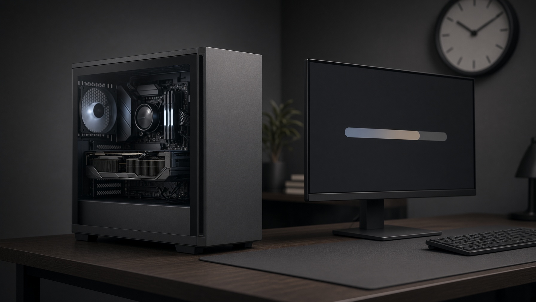 Local rendering workstation with a high-end GPU and progress display illustrating Starlight Precise 2.6 local processing and render times