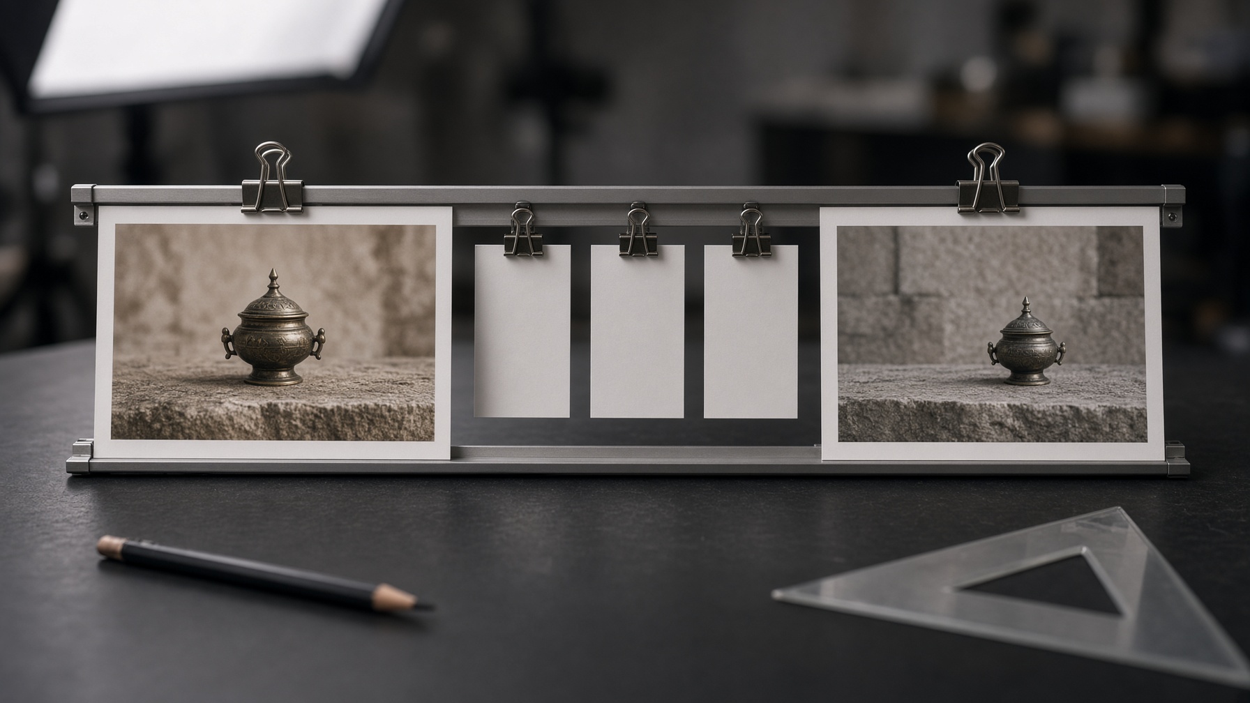 Storyboard cards showing first-and-last-frame control for planned AI video shot endpoints