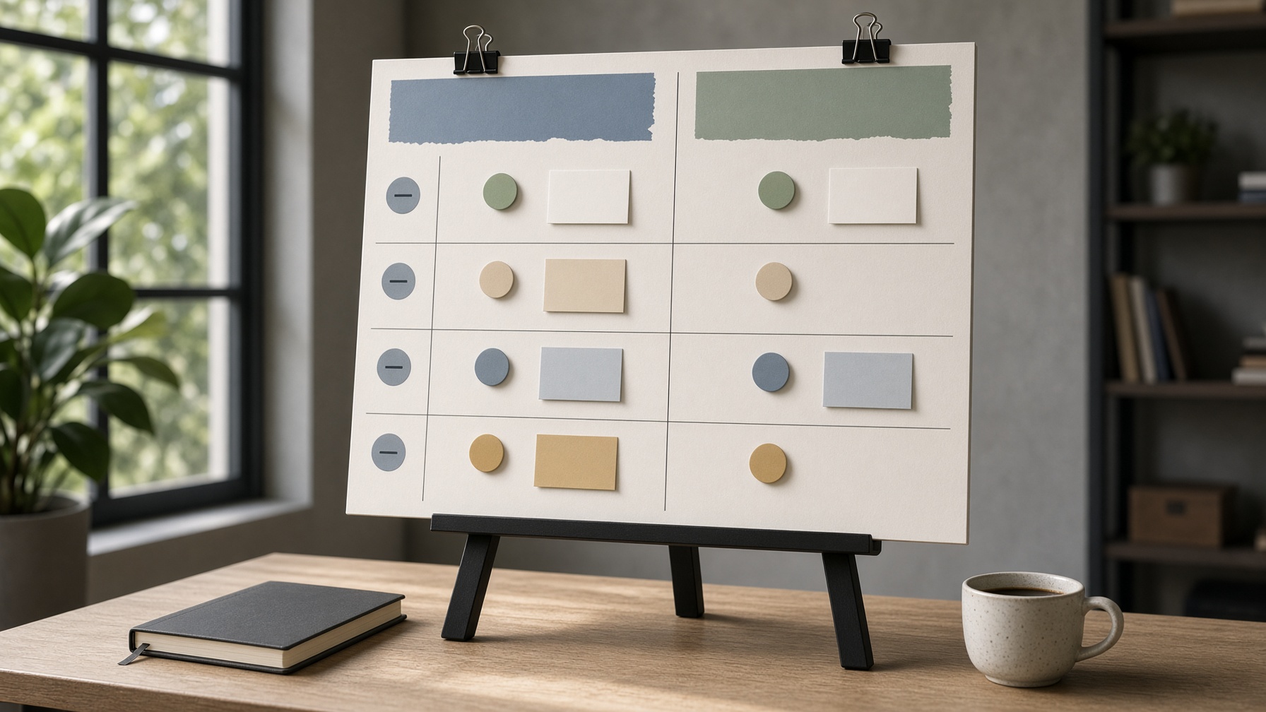 Physical comparison board for modes, resolution, duration, and audio in a Wan AI video comparison