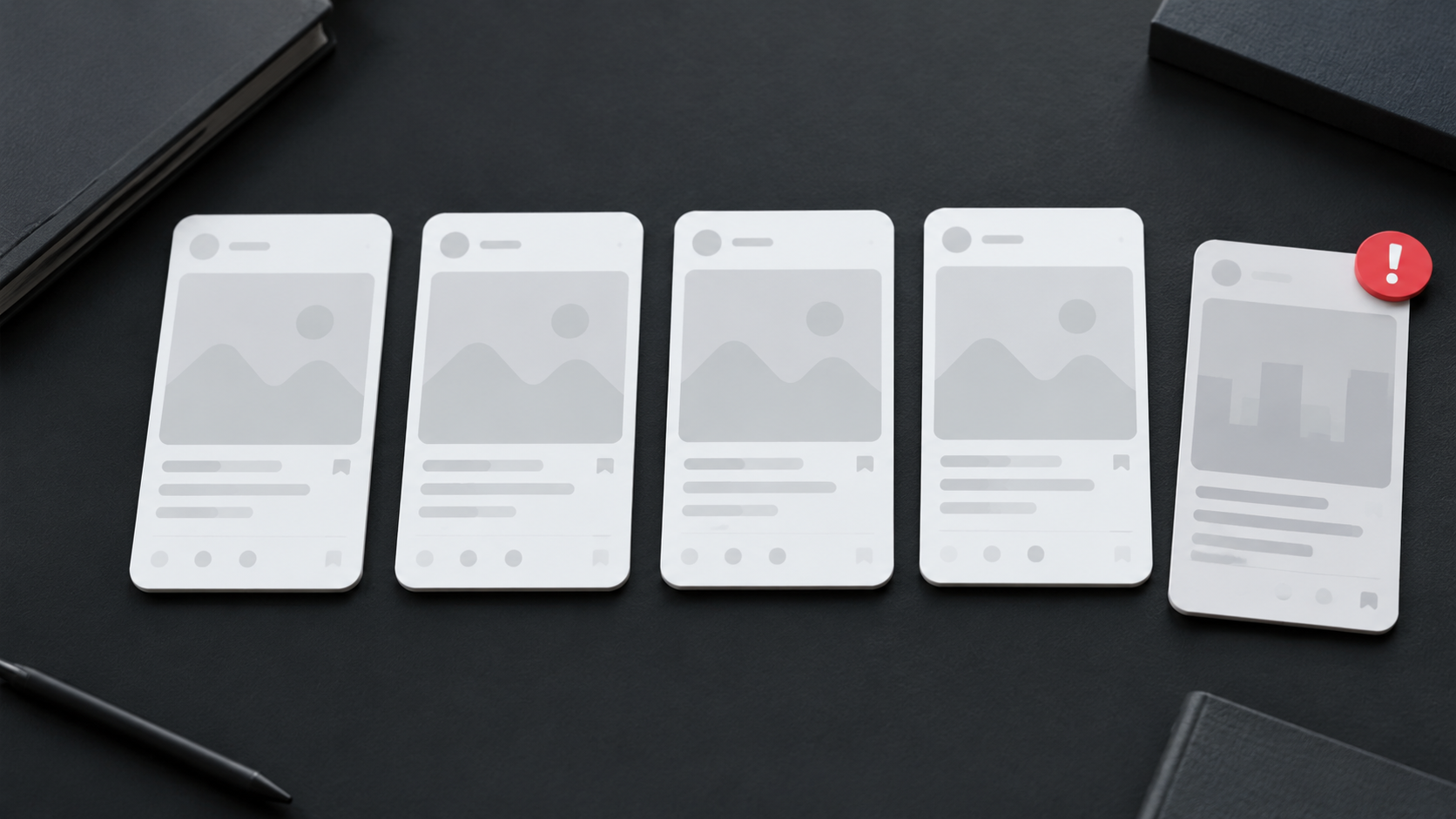 Identical polished social drafts showing why brand voice in AI social media content drifts
