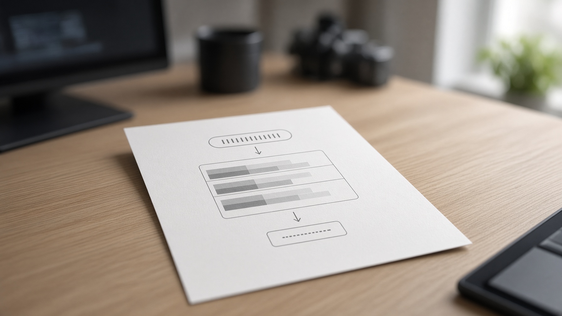 Printed sheet on an editing desk visualizing FLUX 3 Video pricing math from per-second rates to per-clip totals