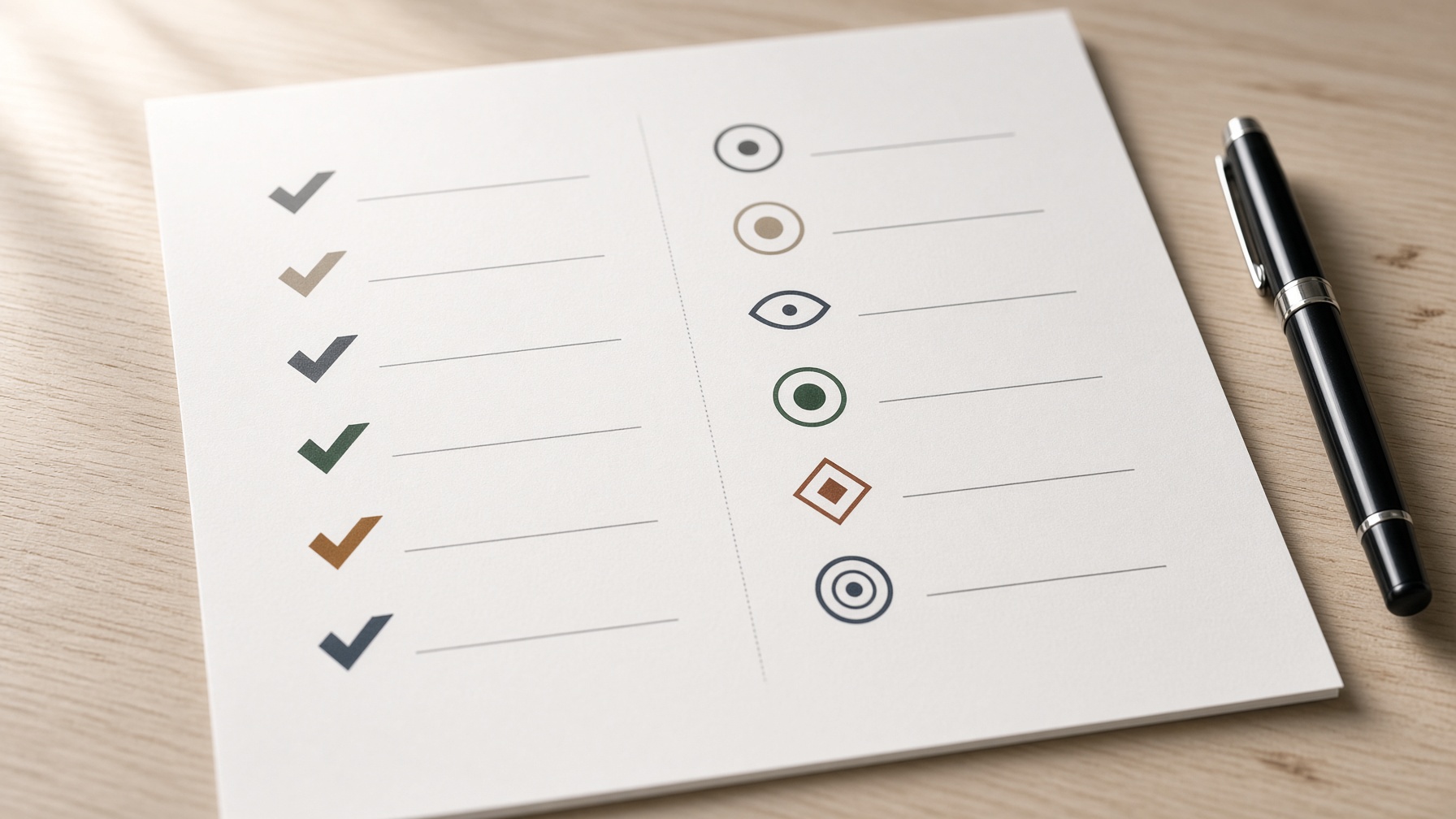 Printed checklist on wooden table contrasting changed export rules and unchanged playback