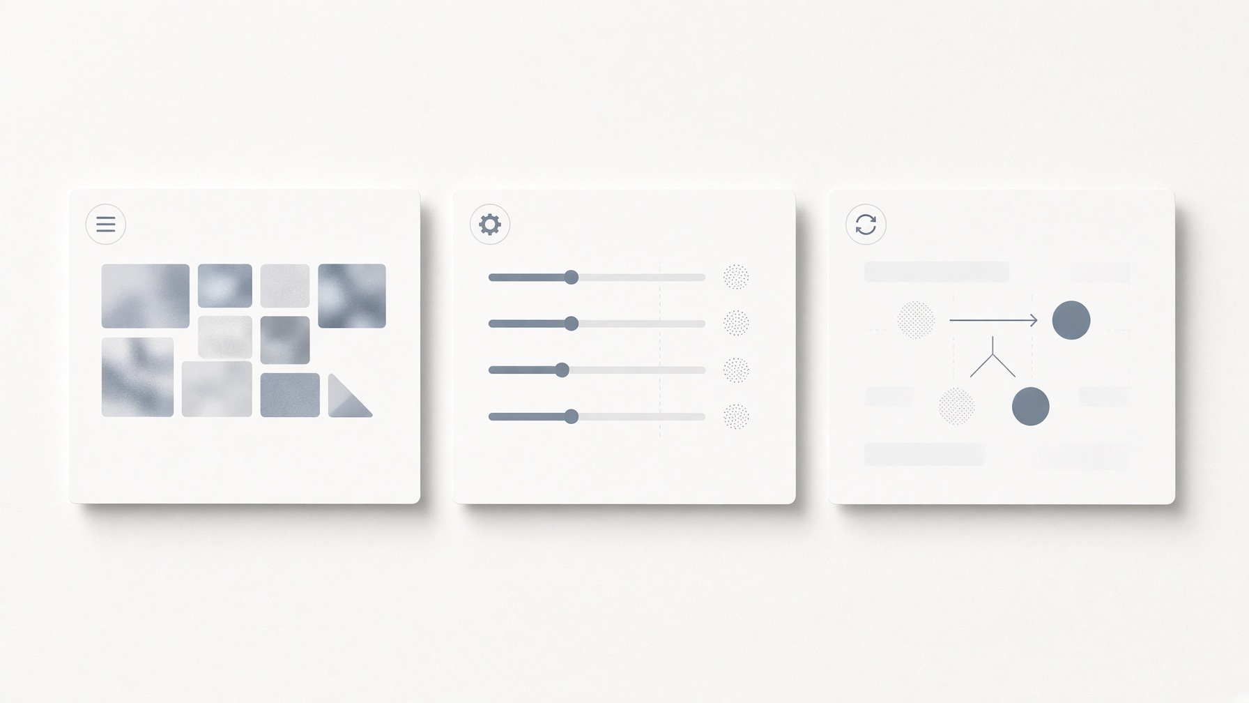 Three process cards in sequence showing how to audit Explore use before estimating Runway credits